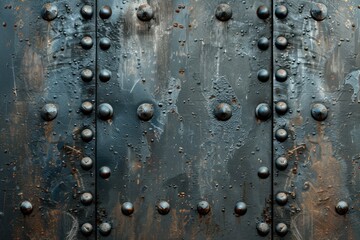 vibrant color image of metal plate with screw nail heads