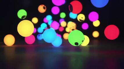 Colorful Emojis Falling Dark Background. - Powered by Adobe