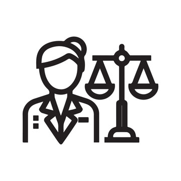 lawyer with scales of justice icon clip art preview