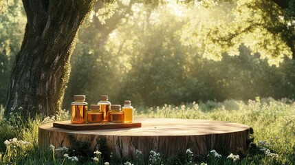 Essential Oils in Forest Setting for Natural Wellness