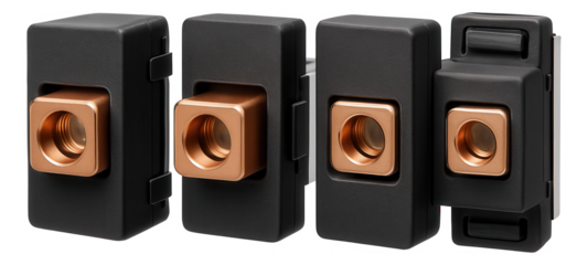 Clamp blocks with a modular design allow for easy expansion of electrical systems in a growing family home.