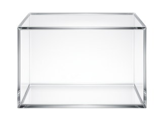 A transparent acrylic lid for displaying collectibles in a home office.