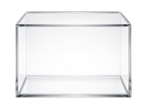 A transparent acrylic lid for displaying collectibles in a home office.