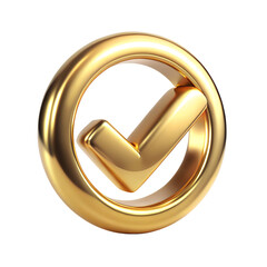 Shiny Golden Checkmark Approval Icon
