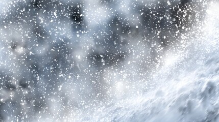 Fototapeta premium A snowy scene with a lot of snowflakes falling from the sky