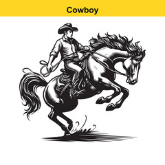 Modern vector cowboy.