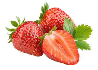Fresh strawberries close up image for healthy eating and summer fruit dessert recipe ideas and strawberry juice