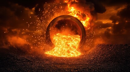 Molten Metal Pouring: A Fiery Industrial Spectacle