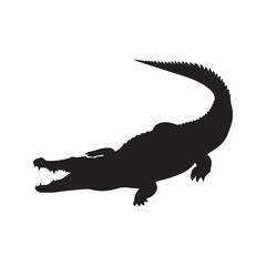 Crocodile Silhouette Vector Icon Illustration Isolated