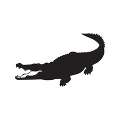 Crocodile Silhouette Vector Icon Illustration Isolated