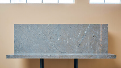 Modern Minimalist Marble Console Table in Contemporary Interior