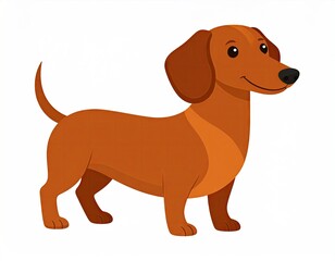 Cute cartoon dachshund