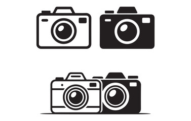 Black and white camera icons photography digital camera
