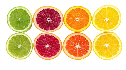 Slices of Fruits on Transparent Background