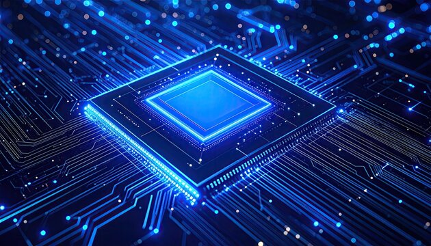 Advanced computer circuit close-up