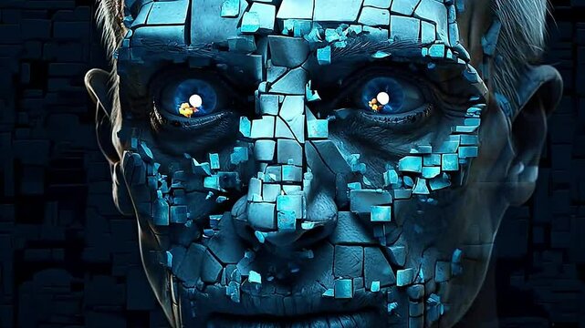 skeleton in Delfts Blauw realistis and slow,ai generative