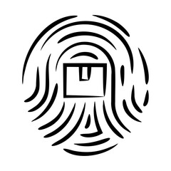 Fingerprint with a package in the center