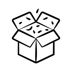 Open box with confetti inside