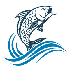 Naklejka premium Vector illustration of a fish free online design download.