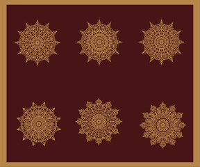 Vector luxury ornamental mandala design background in gold color, Beautiful invitation card with floral mandala.