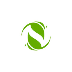 Letter N Leaf Logo. circle, leaves, botanical, green leaves, forest, land, nutrition, vegetables, vegetarian, beauty, farm