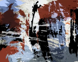 Fotobehang abstract colorful background, illustration with paint strokes and splashes © Kirsten Hinte