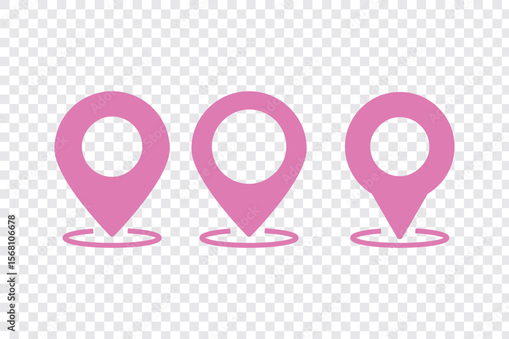 Poster location icon set map pointer pin sign symbol red black outline destination icon place address navig