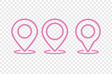 location icon set map pointer pin sign symbol red black outline destination icon place address navigation locator sign vector illustration