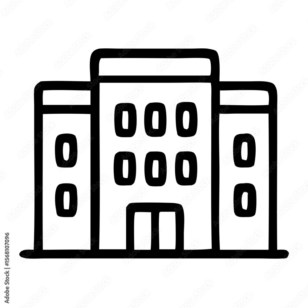 Poster simple outline building structure line art landmark architecture icon