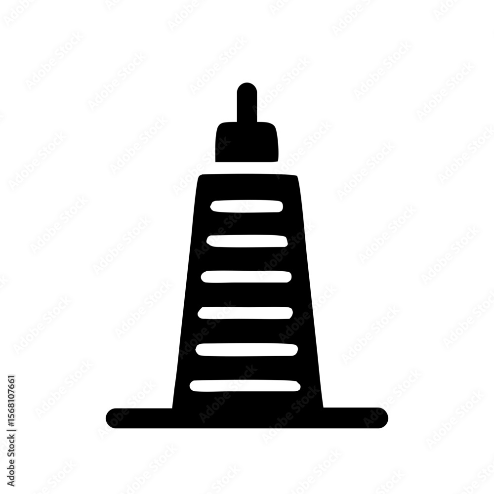Poster minimalist outline skyscraper building icon cityscape architecture design element