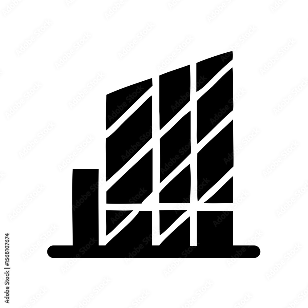 Poster handdrawn pink building tower skyscraper architecture structure landmark icon element
