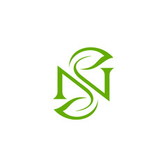 Letter N Leaf Logo. letter logo, environment logo, design logo, logo templates