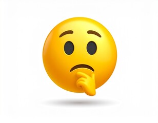 Fototapeta premium 3d Emoji Type. Thinking / Confused – Thoughtfulness, confusion, doubt.