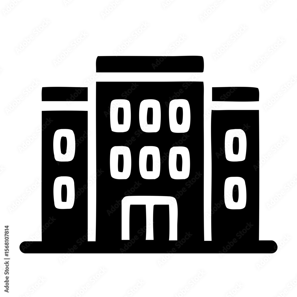 Poster simple outline building structure line art landmark architecture icon