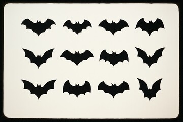 Naklejka premium Flying Bats Silhouettes Festive Halloween Background Decorations