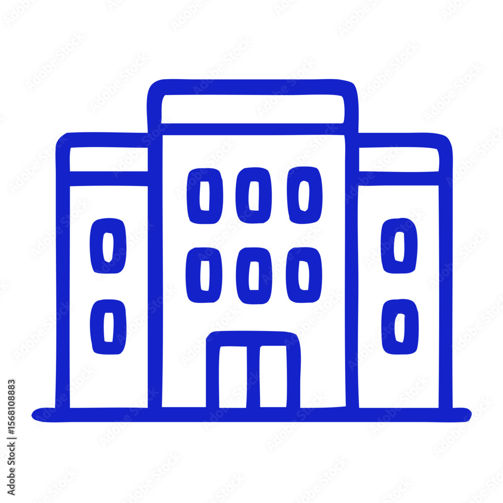 Aufkleber simple outline building structure line art landmark architecture icon