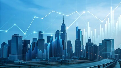 Futuristic Smart City with Digital Financial Growth and Data Analytics Overlay