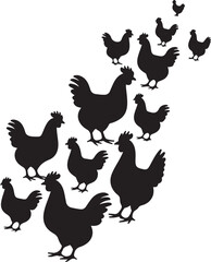 Rooster silhouette illustration poultry animal