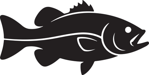 Stylized Line Art of a Barracuda with Distinct Fins and Sharp Teeth