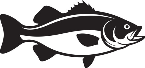 Obraz premium Stylized Line Art of a Barracuda with Distinct Fins and Sharp Teeth