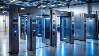 Modern automated facility with advanced security systems