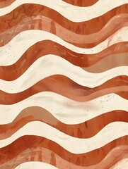 Abstract flowing waves in muted terracotta, cream, and blush peach, forming a seamless earthy texture with hand-drawn feel.
