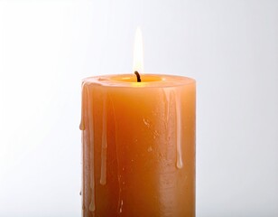 Single candle flame burning