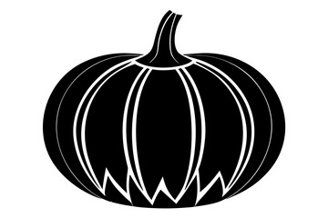 Vector art of silhouette of a pumpkin isolated on white