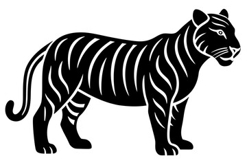 Vector art of silhouette of  a tiger 