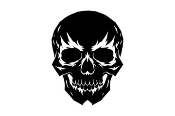 Silhouette Vector Art Illustration of Abstract Skull Emblem