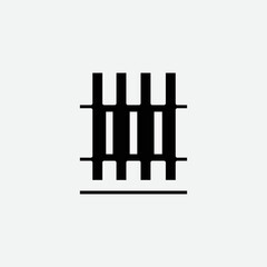 Fence For Protection. Simple Solid Icons Vector