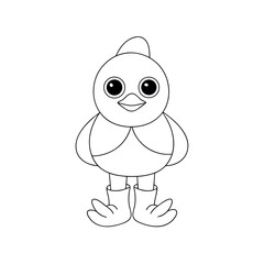 Obraz premium Chick Wearing Rain Boots Printable Coloring Page