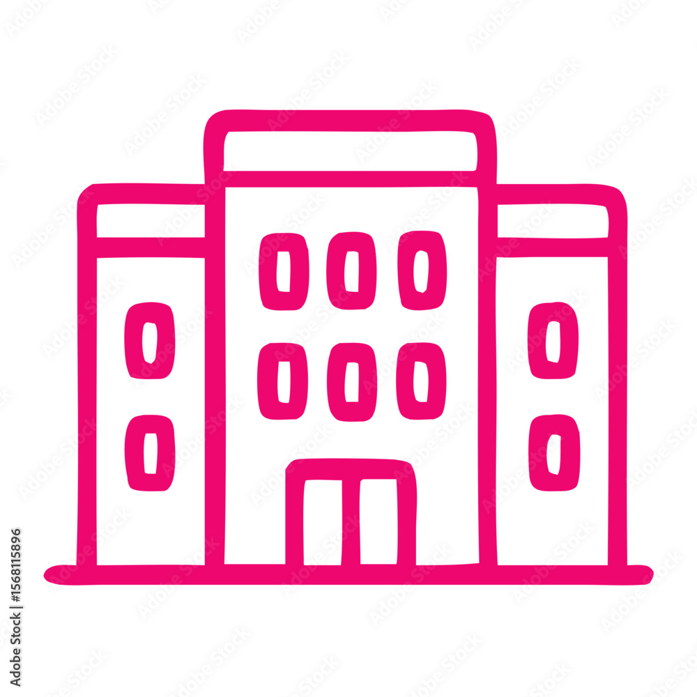 Poster simple outline building structure line art landmark architecture icon