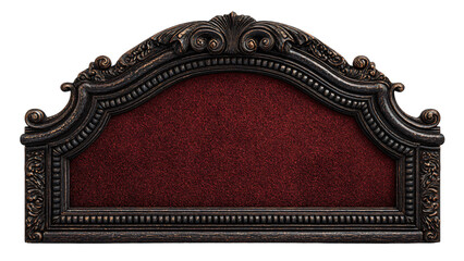 Ornate Vintage Frame in Dark Wood with Red Velvet Background